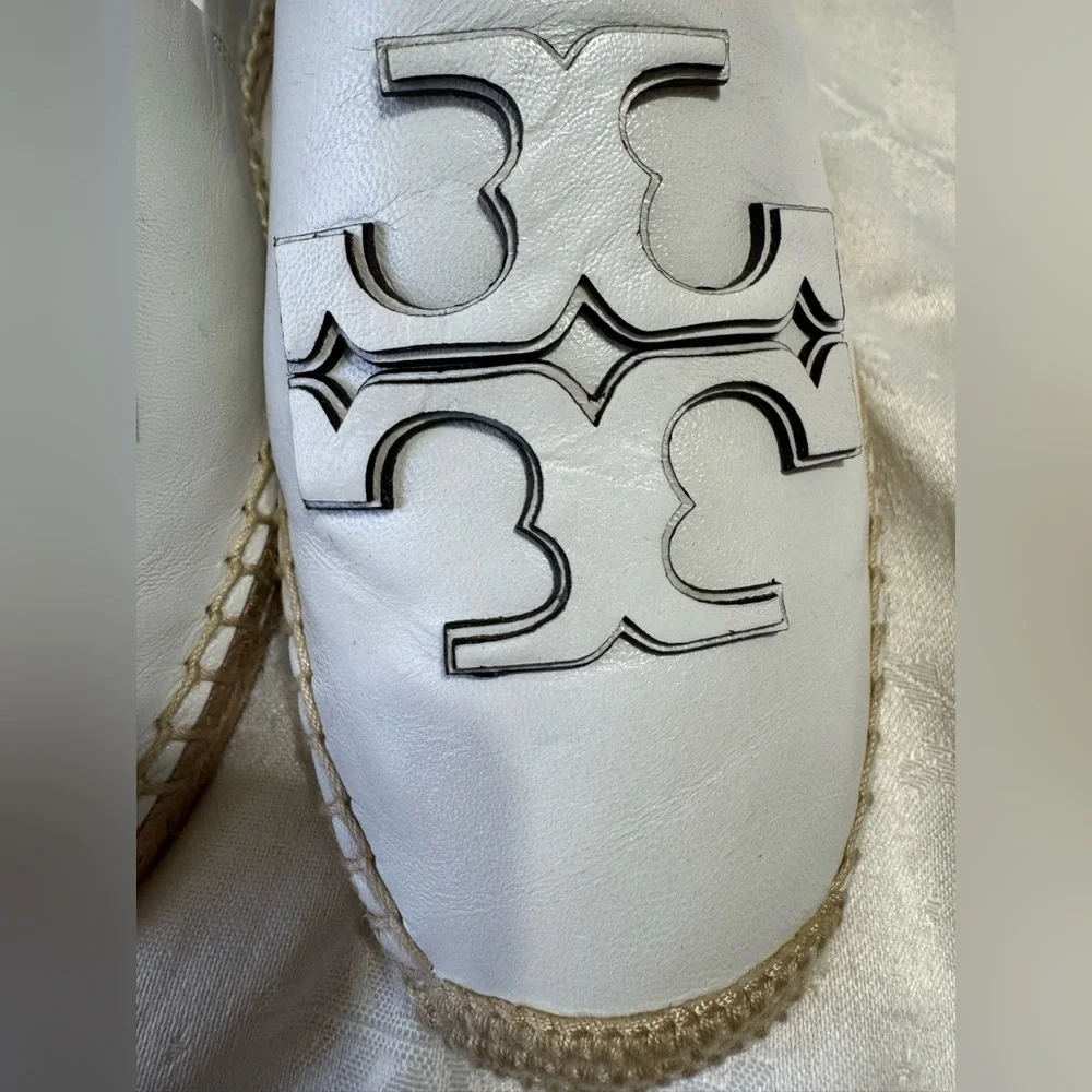 Tory Burch White Espadrille Flats Size 8.5